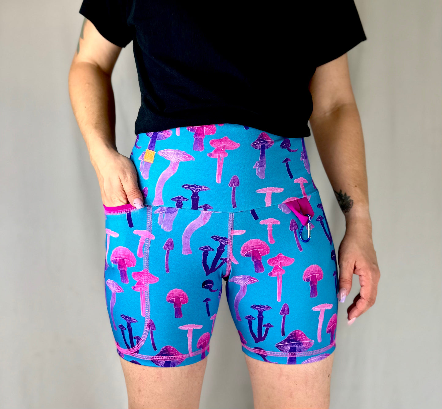 Women's Bike Shorts - Blue Mushroom