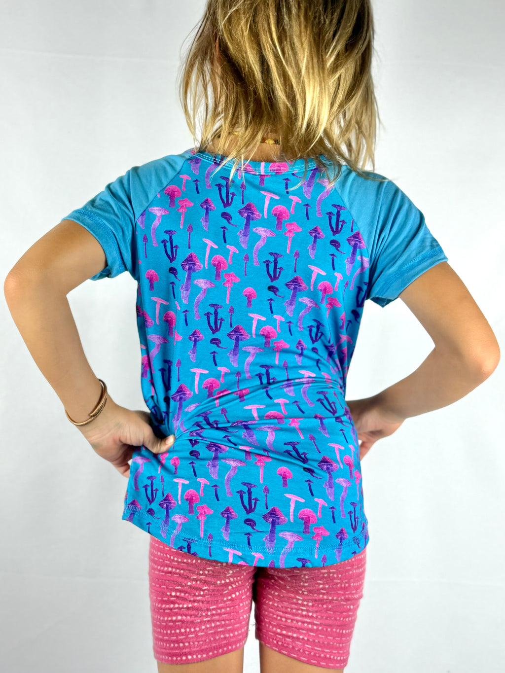 Mushroom T-Shirt - Short Sleeved - Blue
