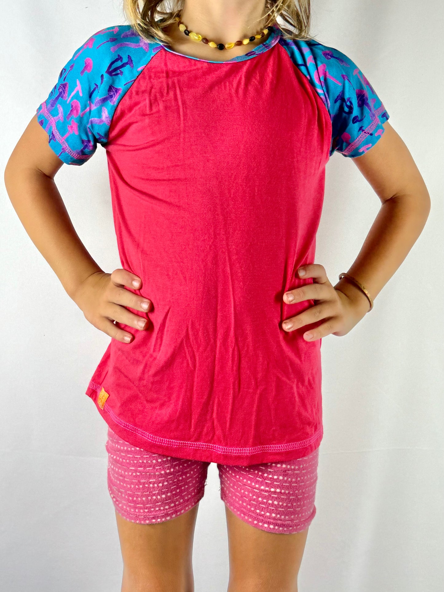 Mushroom T-Shirt - Short Sleeved Pink