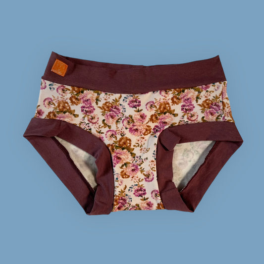 Women's Hipster Boy Leg Underwear : Pink Floral