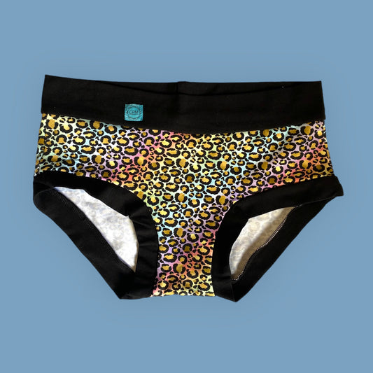 Women's Hipster Boy Leg Underwear : Rainbow Purr