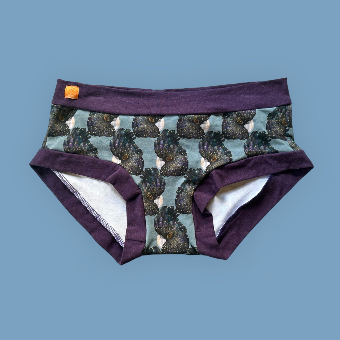 Women's Hipster Boy Leg Underwear : Black Cockatoo