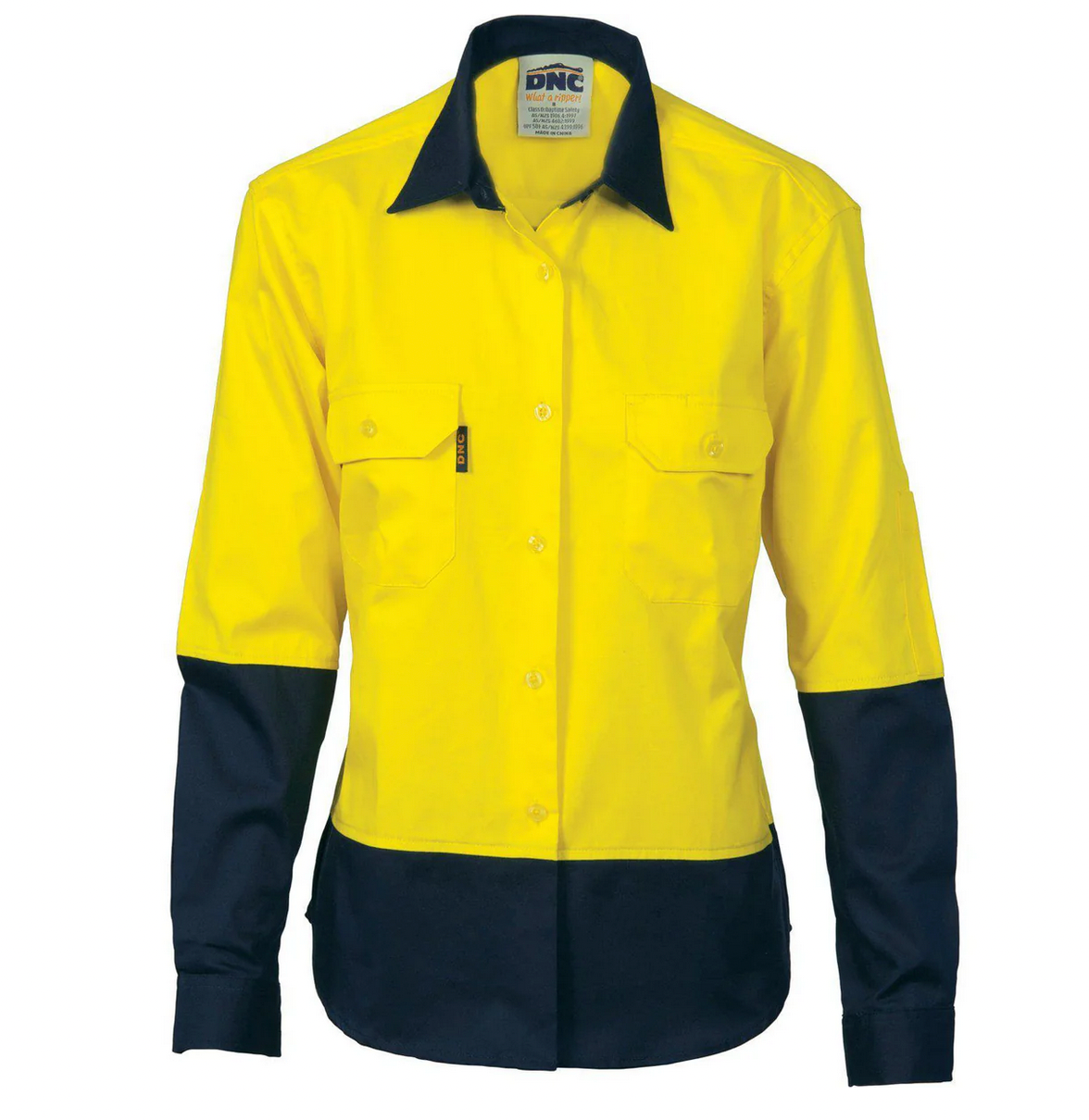 DNC Yellow long sleeved Cotton Shirt - Ladies