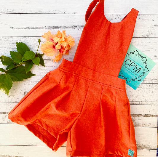 Kids Overalls : Orange Hemp