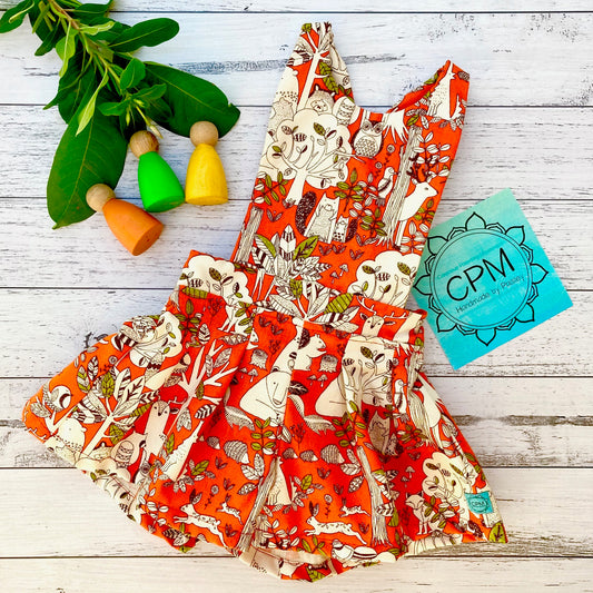 Kids Overalls : Orange Woodland