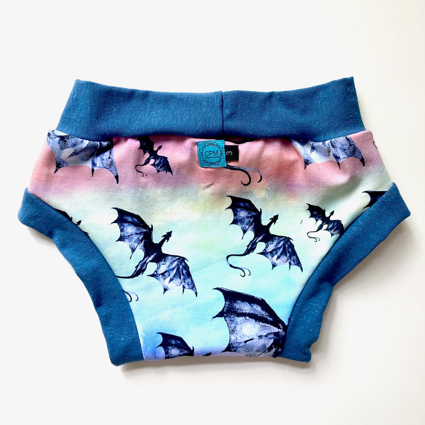 Training Pants : Rainbow Dragons with Teal